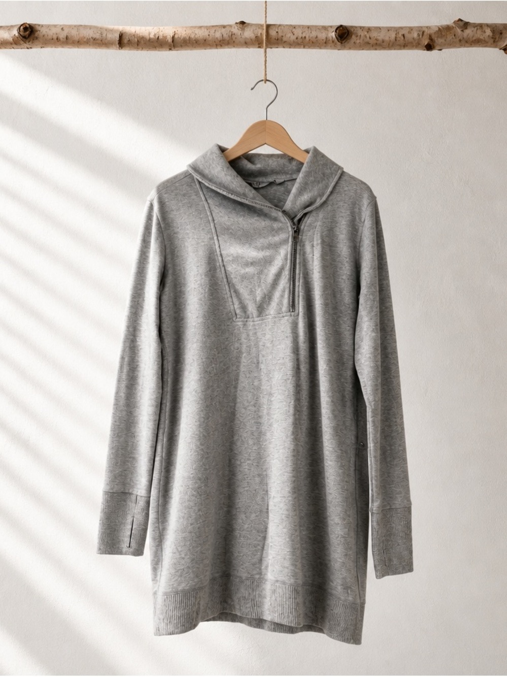 Athleta Gray Half-Zip Pullover Sweater Dress-  Women